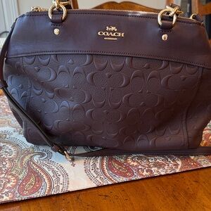 Coach embossed leather shoulder bag